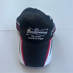 Kasey Kahne NASCAR Budweiser Black Cap with Red and White Stripes